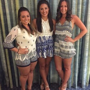 Knit and linen romper